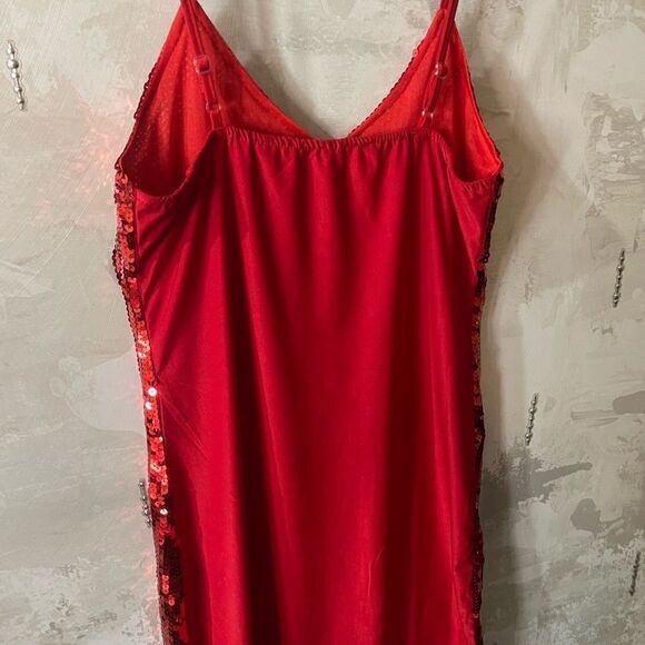 MERRY Christmas Red Sequin Costume Fancy Party Holiday Dress Disco Holiday New - Picture 9 of 11
